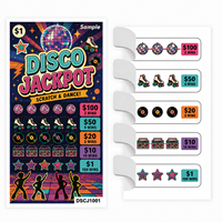Billets à déchirer en carton fantaisie à thème disco, motifs haute définition personnalisés, différentes formes, cinq fenêtres, avec languette de tirage