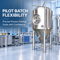 Cuve de Fermentation de Bière 500L 1000L 2000L SUS304 avec Plaque à Cavités, Chemise Chauffante à Vapeur 3mm, Équipement de Microbrasserie 380KG