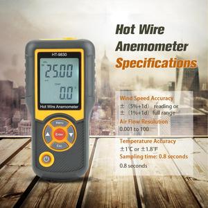 HTI HT-9830-anemómetro de cable caliente, precio de fábrica, velocidad térmica del viento - Product Image 3