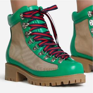 Stivaletti da <span class=keywords><strong>Donna</strong></span> con Lacci e Suola Chunky in Ecopelle, Stile Biker, <span class=keywords><strong>Sneakers</strong></span> Femminili - Product Image 3