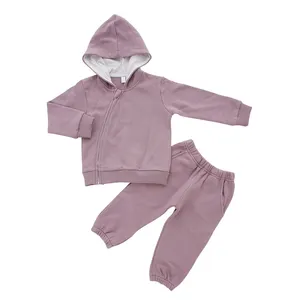 Wholesale 2-Piece Set for Newborn Boys Custom Logo Long Sleeve Hoodie Jacket with Star Pattern Sleepwear for 0-3 Months