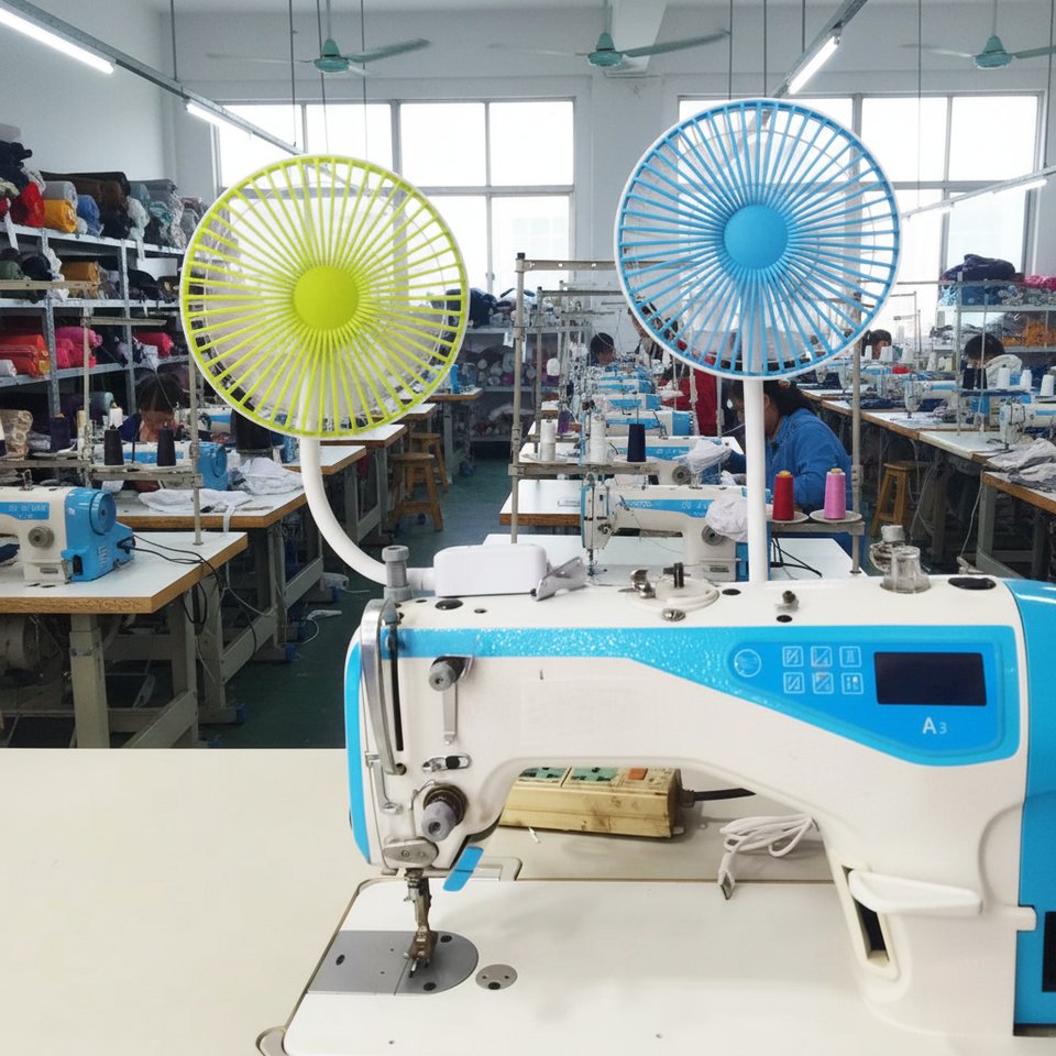 OutFlint N9 Sewing Machine Electric Fan (3-Speed) | Magnetic Industrial Sewing Fan for Tailors & Garment Factories