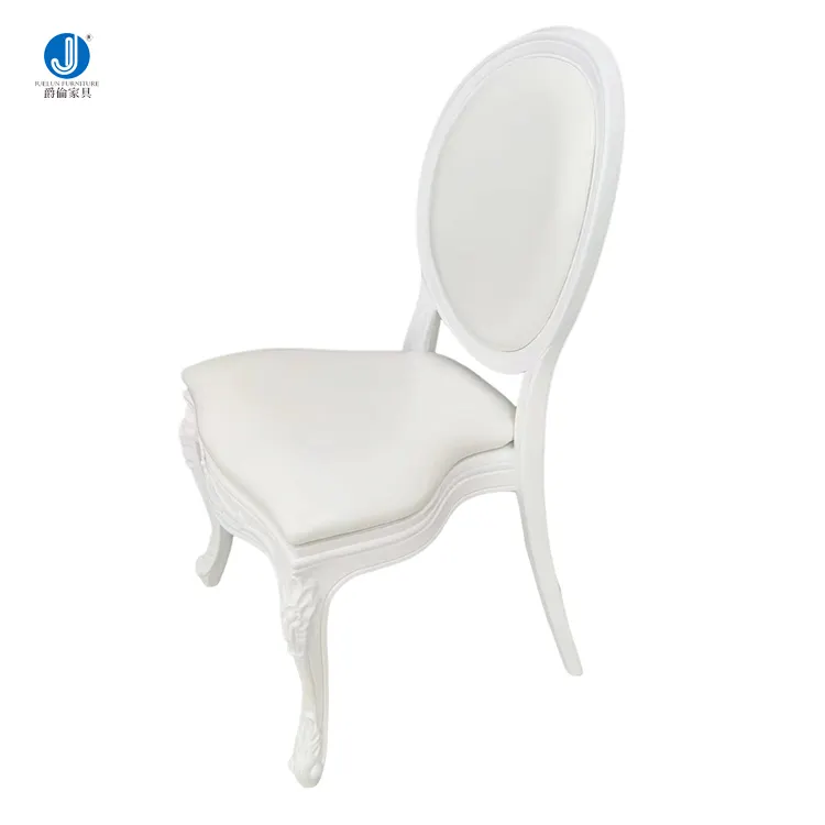 Empilhável Branco Pp Plástico Redondo Voltar Restaurante Quarto China Fábrica Direta De Luxo Real Casamento Rei Cadeiras Para Venda