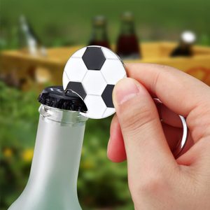 Soccer Ball Shape Zinc Alloy Bottle Opener Keychain Fashion Round Metal <b>Key</b> <b>Ring</b> Silver Color - Product Image 4