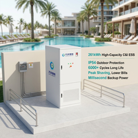 Système de stockage d'énergie commercial et industriel à haute tension 107 kWh 129 kWh 233 kWh 241 kWh 261 kWh, batterie solaire LiFePO4