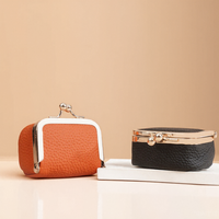 Boîte à bijoux vintage élégante en cuir PU, personnalisée, de haute qualité, portable, avec fermeture à bouton, pour ranger les pièces de monnaie et les écouteurs