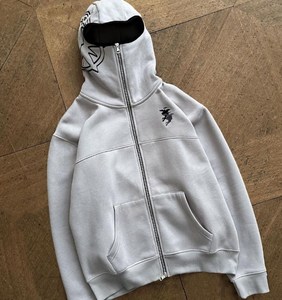 Biểu Tượng Tùy Chỉnh Tất Cả Các Hơn In Lông Cừu Lót Hơn Có Kích Thước OEM Trống Đồng Bằng Sừng Đầy Đủ Người Đàn Ông Mặt Nạ Zip Lên Hoodies Với Lỗ Mắt - Product Image 2