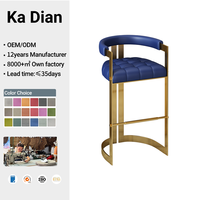 Chaise de bar pivotante de style minimaliste moderne avec dossier, cadre métallique non rotatif, design léger et luxueux, mobilier de salle à manger