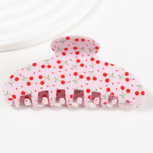 กิ๊บติดผมผลไม้ฤดูใบไม้ผลิ เลมอนและสตรอว์เบอร์รี กิ๊บพีวีซีสำหรับผู้หญิง เครื่องประดับผมลายผลไม้น่ารัก - Product Image 6