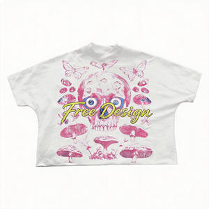 T-shirt personnalisé avec logo imprimé DTG, motif animalier, coupe ample et épaisse, col montant, effet délavé, style vintage, respirant - Product Image 3