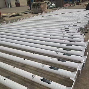 Poste de farola cónico/octogonal de acero galvanizado/metal poste de farola para exteriores lámpara de doble brazo de 5m poste de Arte de acero HDG - Product Image 3