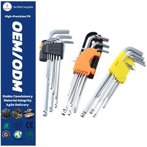 Spherical Head Allen Spanner Kit Multi Piece S2 Alloy Steel Angled <b>Screwdriver</b> High Torque Automotive Garage Handtools - Product Image 1