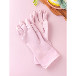 BEST Mami Hand Color Guantes de goma Rosa Mediano 2 pares para uso doméstico - Product Image 1
