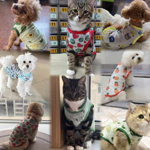 Gilet anti-chute de poils pour animaux de compagnie SummerThin, respirant et frais, motif imprimé anti-adhérent, adapté aux petits chiens et chats - Product Image 5
