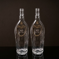 Fournisseur de bouteilles de liqueur XO en verre de 70 cl avec décalcomanie électro-plaquée