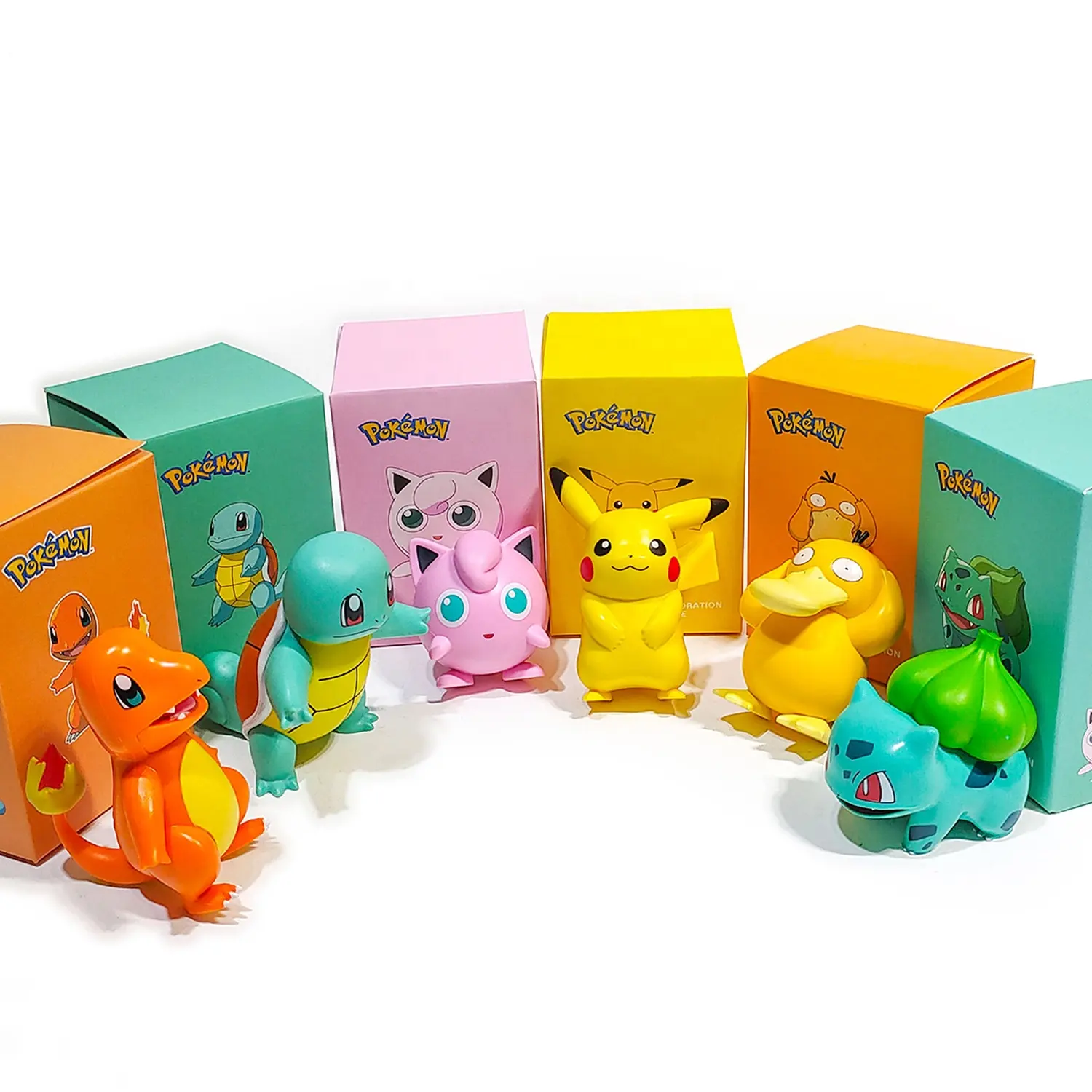 Pikachu 11cm tùy chỉnh pokemoned hành động hình đồ chơi PVC Nhựa Vinyl các tên lửa Rùa túi Quái Vật Bulbasaur mù hộp hình