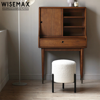 WISEMAX FURNITURE Günstiger Kleiner Ottoman zum Verkauf Moderne Wohnzimmer-Sofas Eckhocker Lammwollstoff Metall-Ottoman