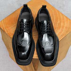 Nouvelles chaussures en cuir italiennes faites à la main, décontractées, formelles, avec lacets et semelles rigides pour hommes - Product Image 4