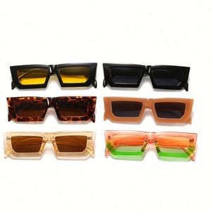 Gafas de Sol Cuadradas Retro de Moda 2022 para Hombre y Mujer, Color Rosa Verde, Gafas de Sol Rectangulares Pequeñas Color Jelly - Product Image 4
