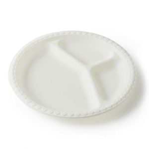 Venta Directa de Platos Redondos Desechables, Competitivos, Únicos, Aptos para Microondas, Biodegradables, de Almidón de Maíz, para Fiestas, 20.3x20.3cm, Blancos - Product Image 1