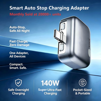 Station de charge Tenova Factory 140W 100W avec séparateur lumineux à arrêt automatique pour iPhone 17 et ordinateur portable, protection contre la surcharge