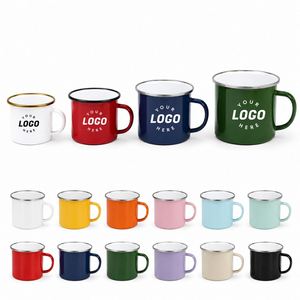 Custom Printing logo Dishwasher Microwave Safe Outdoor Travel <b>Enamel</b> Camping Mug Wholesale Beverages Coffee <b>Cup</b> <b>Enamel</b> Mug - Product Image 1