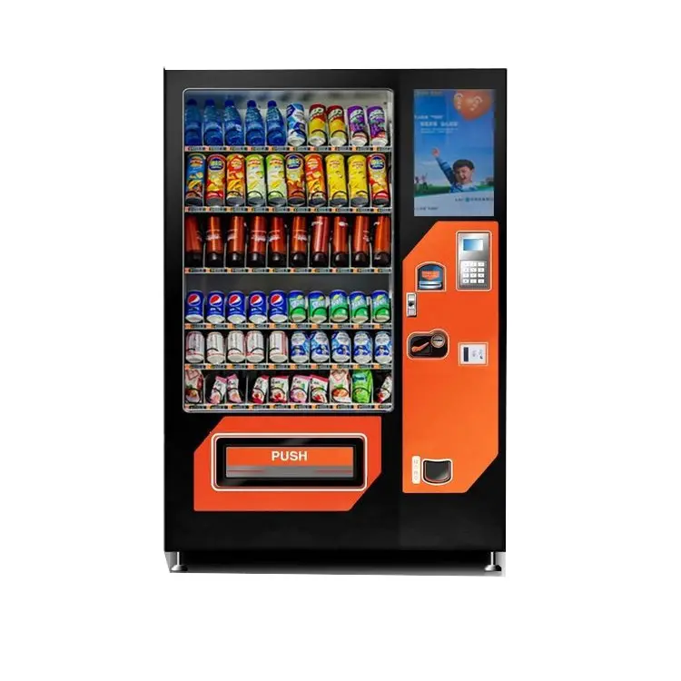 Distributeurs automatiques automatiques de grande capacité, pour snacks, boissons, eau, café, avec distributeur de gobelets