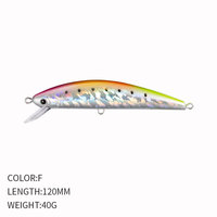 Nouvelle conception de leurre de pêche coulant type Minnow 120mm 40g pour lancer longue distance, appât Minnow pour la pêche au bar en mer, en ABS 40g pour la pêche en bateau en mer