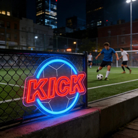 Neonawall Individuelles KICK Fußball LED-Neonschild USB Spieltag Fußball-Fan Schlafzimmer Heim Sport Wanddekoration IP65 Zertifiziert Dimmbar