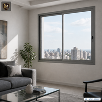 Fenêtre en aluminium JUNYAO Executive Suite 2,0 mm avec verrouillage multipoints 5+9A+5, résistante aux intempéries, isolante thermiquement et insonorisée, certifiée CE, pour extérieur d'hôtel
