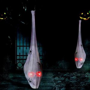 Decoración de Halloween: Colgante de Calavera Luminosa de Algodón, Accesorio de Terror, Colgante Espeluznante para Habitación - Product Image 2