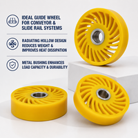 Pièces moulées par injection sur mesure Bergek, rouleaux de guidage en nylon POM, bagues métalliques, roues creuses, composants d'automatisation pour convoyeurs