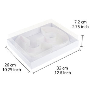 Vente en gros de boîte à gâteau transparente en papier cadeau pour pignon de 12 pouces avec poignée - Product Image 6