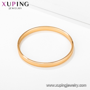 Xuping Gelang Desain Polos Wanita, Perhiasan Gelang Berlapis Emas 18K Model Baru 52630 - Product Image 4