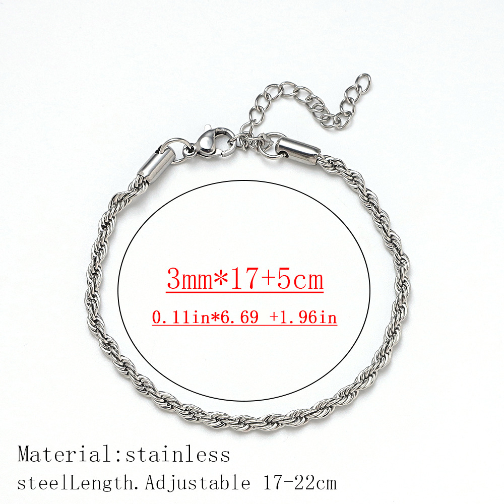 Twist chain-steel 3mm wide