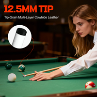 CUE ELF Queue de billard de haute qualité 1/2 en deux parties avec enveloppe en cuir, joint 3/8*8, manche en érable, 20 oz