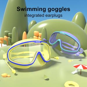 600c बच्चों के लिए कान प्लग एंटी फॉग एचडी वाइड व्यू लीक वाले बच्चों के लिए गंधहीन तैरने वाले गोगल - Product Image 6