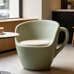 Chaise originale en fibre de verre en forme de tasse, siège créatif en forme de mug à café pour mobilier de café commercial moderne personnalisé - Product Image 5