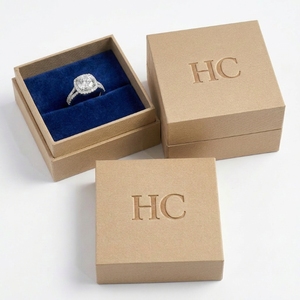 Wholesale Factory Price Ring Lid and Base <b>Box</b> Factory Bulk Supplier Custom Logo Cardboard Jewelry Case for Wedding Gift <b>Pack</b> - Product Image 6