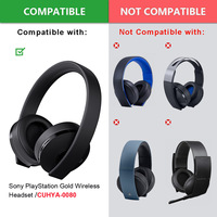 Coussinets d'oreille en cuir Defean CUHYA-0080 Coussinets d'oreille Couvre-écouteurs Casque Coussinets d'oreille pour Sony PS4 Gold 7.1