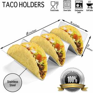 Nouveau support à burritos en acier inoxydable, plateau de service pour tacos mexicains à la coriandre, support à tortillas pour le camping - Product Image 2