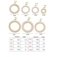 Unfinished Natural Solid Wooden Rings Pendant for Crafts