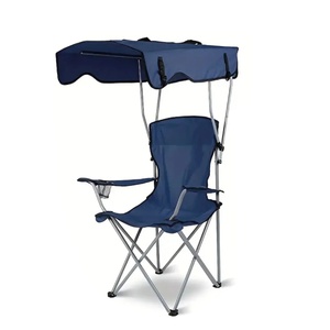 Silla Reclinable de Camping con Toldo, Silla Plegable con Sombrilla para Exteriores, Resistente al Viento, para Playa y Ocio - Product Image 4