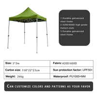 Tente pliante personnalisée en toile Oxford imperméable avec cadre en alliage d'aluminium, résistante aux UV quatre saisons, pour promotion commerciale et événements.
