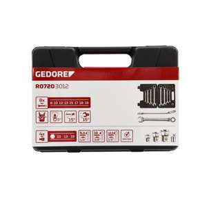 GEDORE Red R07203012 <b>Ratchet</b> wrench set SW8-19 mm <b>12</b> pieces - Product Image 2