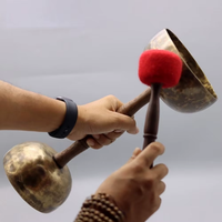 Bol chantant tibétain à double calice de tonalité aléatoire