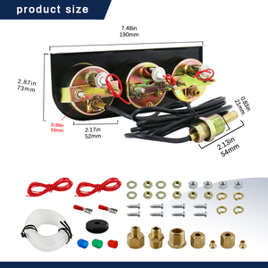 Nuevo <span class=keywords><strong>Kit</strong></span> Universal Wenle de 3 Indicadores de 12V/24V y 52mm con Presión de Aceite 0-100psi, Temperatura del Agua 130-280 y Voltímetro para Automóvil - Product Image 4