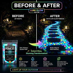 Pierres de jardin colorées qui brillent dans le noir pour une utilisation en extérieur, thème nature - Product Image 3