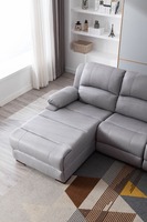 Leder-Ecksofa mit Liegefunktion Komfortables Wohnzimmer-Relaxsofa-Kombination