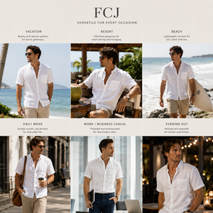 Camicia da <span class=keywords><strong>Uomo</strong></span> Old Money Resort Wear 100% Lino Mediterraneo, Traspirante, per Vacanze al Mare, Vestibilità Regolare e <span class=keywords><strong>Slim</strong></span> <span class=keywords><strong>Fit</strong></span> - Product Image 6
